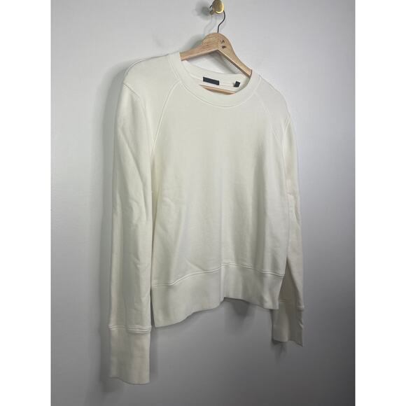 NEW ATM French Terry Garment  Dye Vintage Raglan Sweater Women's White Sz: Large - Picture 4 of 10